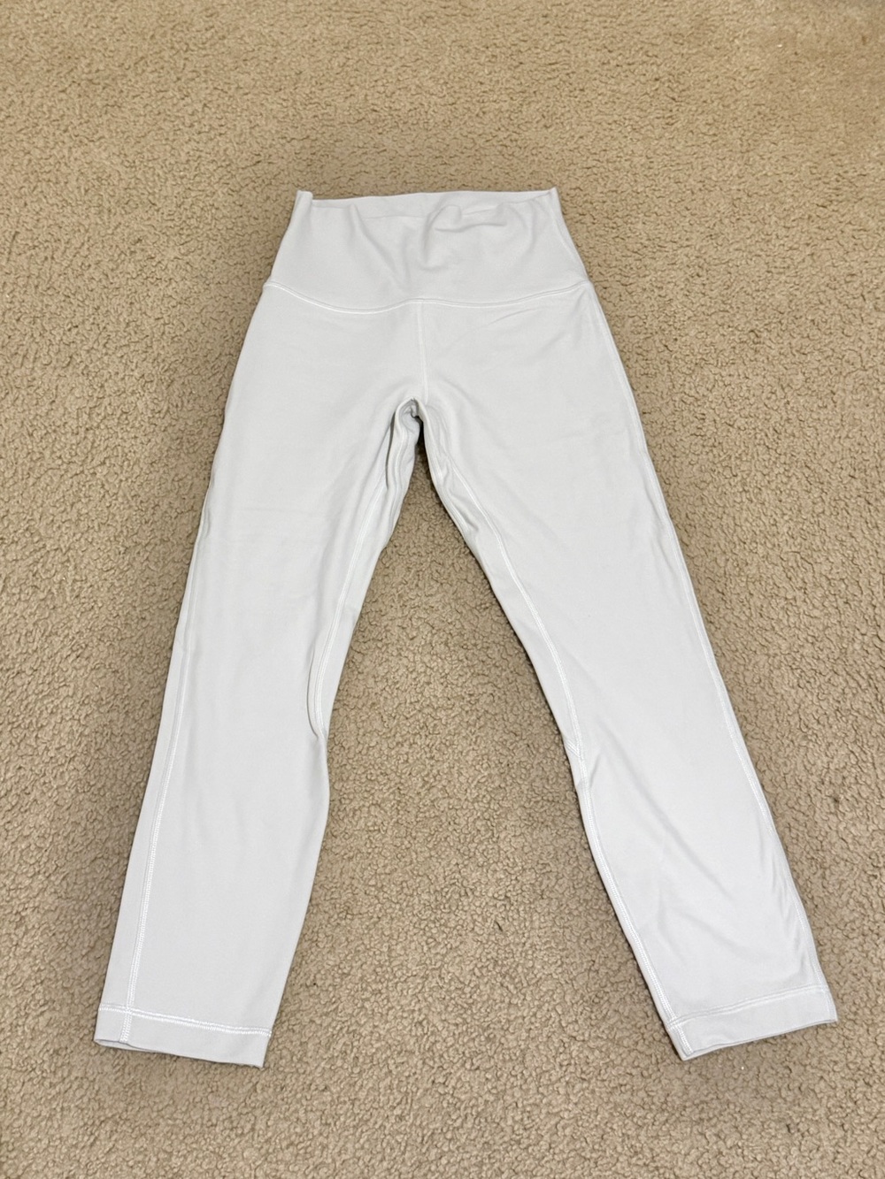 Lululemon Align High Rise Lined Crop 23” Leggings SZ 4 in Bone